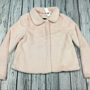 Gap Girls XL 12 Pink Faux Fur Jacket